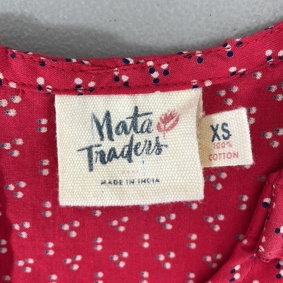 Mata Traders Dress Sleeveless Red White Dots Buttons Size XS - Picture 12 of 16